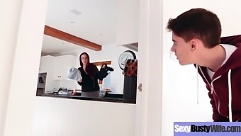 A Busty Housewife With Large Breasts Engages In Intense Sexual Activity In A Homemade Video