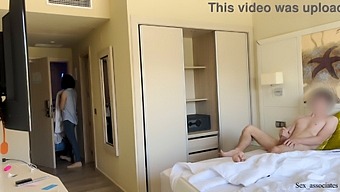 Hotel Maid And Exhibitionist Enjoy Public Dick Flashing And Jerking Off
