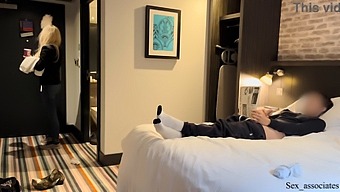 A Hotel Maid'S Unexpected Encounter With A Man Pleasuring Himself Leads To A Mutual Agreement For Assistance In Climaxing