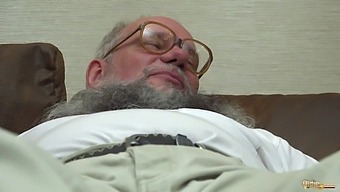 Elderly Man Experiences Intense Pleasure From Oral Sex And Cum Play With Naughty Girls