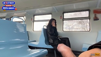 A Chance Passenger Assists Me To Reach An Orgasm On A Public Train And Then Goes Around The Train Wagons With Semen On His Face.